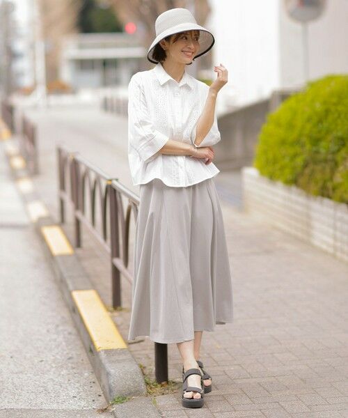 L size ONWARD(大きいサイズ) / エルサイズオンワード シャツ・ブラウス | 【洗える】セルロースライト刺繍  シャツ ブラウス | 詳細2