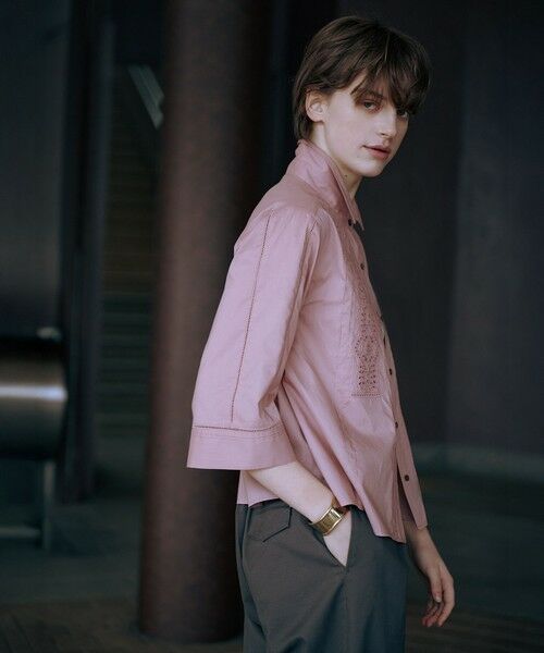 L size ONWARD(大きいサイズ) / エルサイズオンワード シャツ・ブラウス | 【洗える】セルロースライト刺繍  シャツ ブラウス | 詳細8