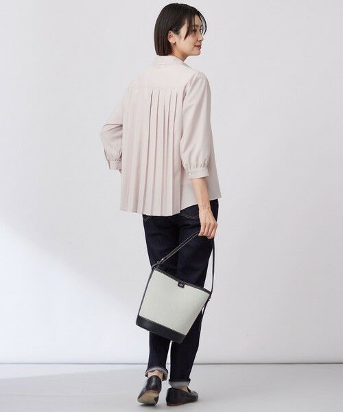 L size ONWARD(大きいサイズ) / エルサイズオンワード シャツ・ブラウス | 【洗える】スパンローン バックプリーツ ブラウス | 詳細2