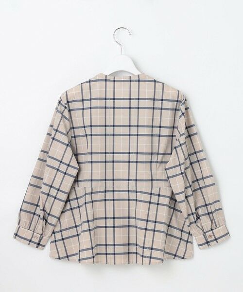 L size ONWARD(大きいサイズ) / エルサイズオンワード シャツ・ブラウス | 【洗える】コンパクトチェック スタンドカラー ブラウス | 詳細5