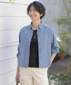 L size ONWARD(大きいサイズ) / エルサイズオンワード シャツ・ブラウス | 【洗える】5ozバージラコンパクト デニムシャツ