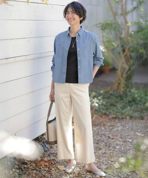 L size ONWARD(大きいサイズ) / エルサイズオンワード シャツ・ブラウス | 【洗える】5ozバージラコンパクト デニムシャツ | 詳細1