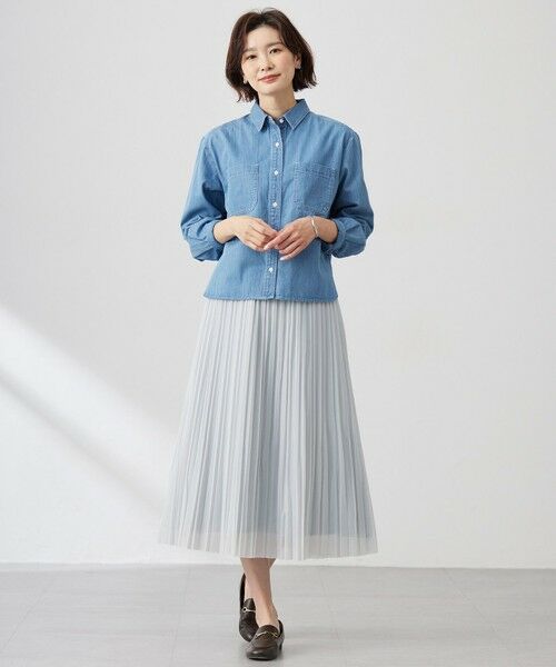 L size ONWARD(大きいサイズ) / エルサイズオンワード シャツ・ブラウス | 【洗える】5ozバージラコンパクト デニムシャツ | 詳細3