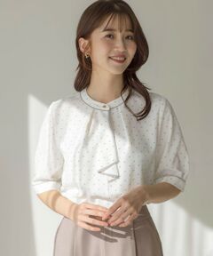 L size ONWARD(大きいサイズ) / エルサイズオンワード シャツ・ブラウス | 【洗える】バイカラーラッフルボウ ブラウス