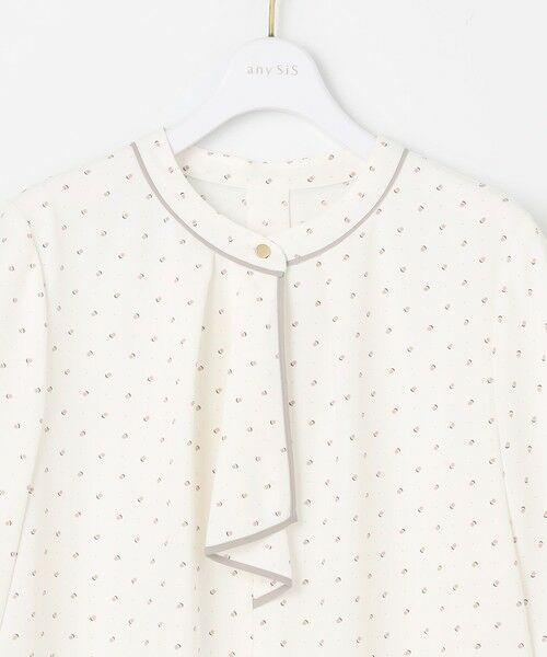 L size ONWARD(大きいサイズ) / エルサイズオンワード シャツ・ブラウス | 【洗える】バイカラーラッフルボウ ブラウス | 詳細5