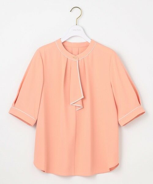 L size ONWARD(大きいサイズ) / エルサイズオンワード シャツ・ブラウス | 【洗える】バイカラーラッフルボウ ブラウス | 詳細13