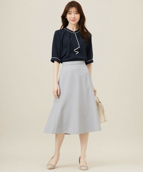 L size ONWARD(大きいサイズ) / エルサイズオンワード シャツ・ブラウス | 【洗える】バイカラーラッフルボウ ブラウス | 詳細20