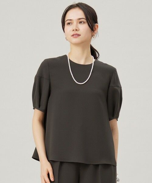 L size ONWARD(大きいサイズ)/エルサイズオンワード 【SHIHOさんコラボ・洗える】バックサテンジョーゼット ブラウス バーント 46 L size ONWARD(大きいサイズ)/エルサイズオンワード 【SHIHOさんコラボ・洗える】バックサテンジョーゼット ブラウス バーント 46