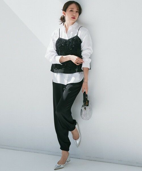 L size ONWARD(大きいサイズ) / エルサイズオンワード シャツ・ブラウス | 【好評につき追加生産/洗える】リボンエンブロイダリー キャミソール | 詳細2