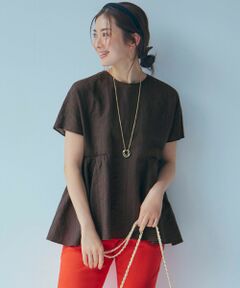 L size ONWARD(大きいサイズ) / エルサイズオンワード シャツ・ブラウス | 【洗える】カラミ ストライプ ペプラム ブラウス