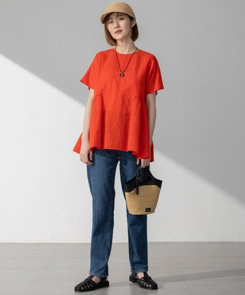 L size ONWARD(大きいサイズ) / エルサイズオンワード シャツ・ブラウス | 【洗える】カラミ ストライプ ペプラム ブラウス | 詳細3