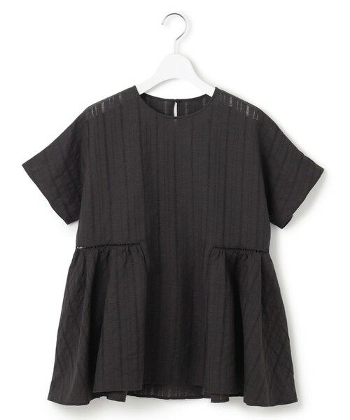 L size ONWARD(大きいサイズ) / エルサイズオンワード シャツ・ブラウス | 【洗える】カラミ ストライプ ペプラム ブラウス | 詳細8