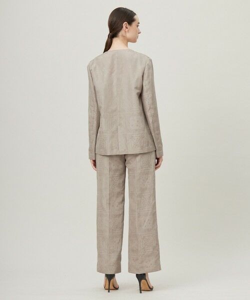 L size ONWARD(大きいサイズ) / エルサイズオンワード ノーカラージャケット | 【日本製・洗える】ペイズリーレノクロス ノーカラージャケット | 詳細3