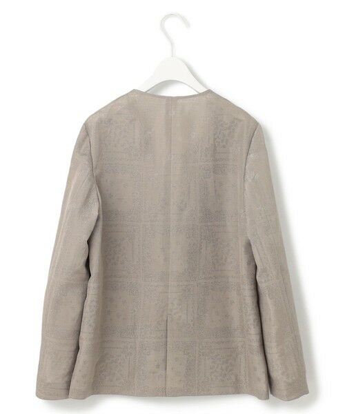 L size ONWARD(大きいサイズ) / エルサイズオンワード ノーカラージャケット | 【日本製・洗える】ペイズリーレノクロス ノーカラージャケット | 詳細5