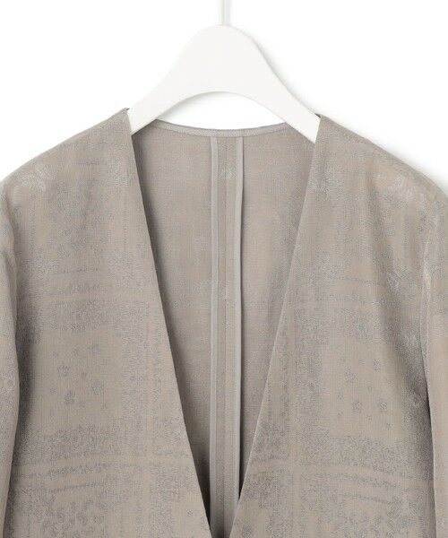 L size ONWARD(大きいサイズ) / エルサイズオンワード ノーカラージャケット | 【日本製・洗える】ペイズリーレノクロス ノーカラージャケット | 詳細6