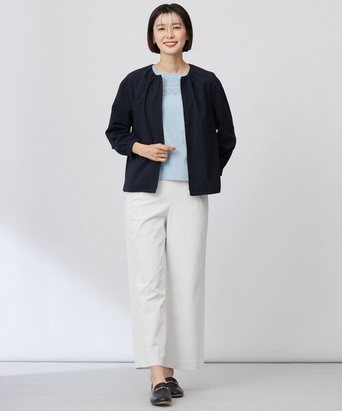 L size ONWARD(大きいサイズ) / エルサイズオンワード ブルゾン | 【洗える・接触冷感・防シワ・吸水速乾】BREEZE COOL ノーカラー ブルゾン | 詳細4