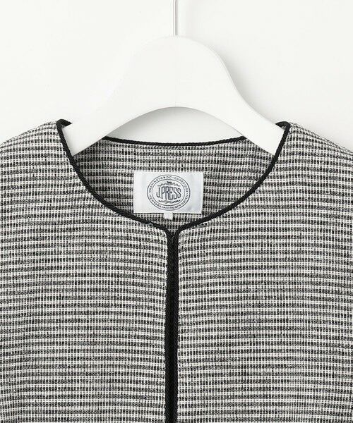 L size ONWARD(大きいサイズ) / エルサイズオンワード ノーカラージャケット | 【洗える】Calameraリングメッシュ ジャケット | 詳細10