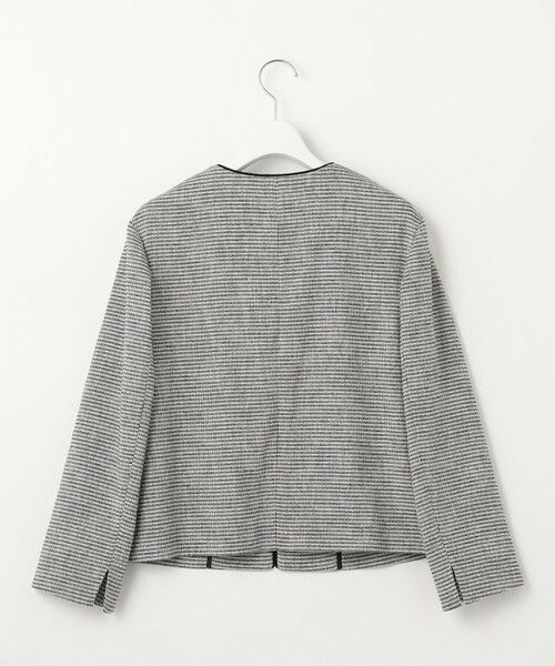 L size ONWARD(大きいサイズ) / エルサイズオンワード ノーカラージャケット | 【洗える】Calameraリングメッシュ ジャケット | 詳細9
