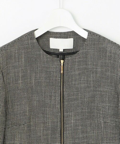 L size ONWARD(大きいサイズ) / エルサイズオンワード ノーカラージャケット | 【洗える】ライトカラミノーカラー ジャケット | 詳細13