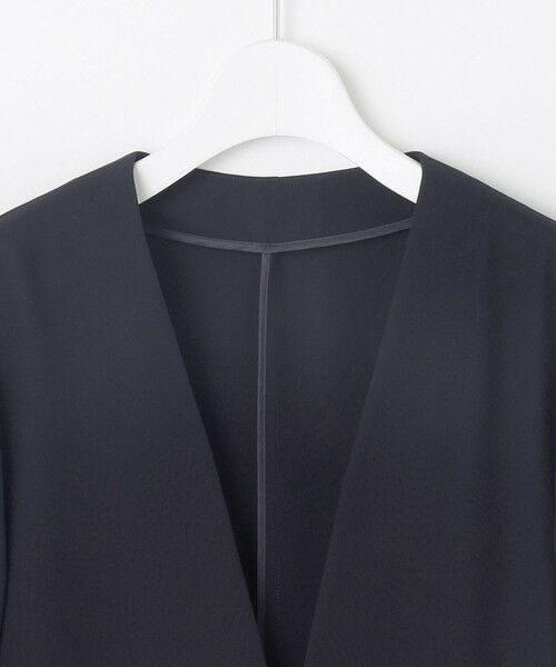 L size ONWARD(大きいサイズ) / エルサイズオンワード ノーカラージャケット | 【セットアップ対応・接触冷感・UVケア・洗える】ライトストレッチノーカラー ジャケット | 詳細6