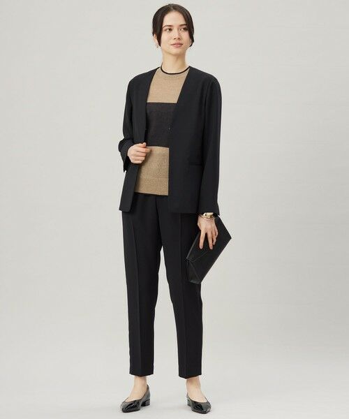 L size ONWARD(大きいサイズ) / エルサイズオンワード ノーカラージャケット | 【セットアップ対応・接触冷感・UVケア・洗える】ライトストレッチノーカラー ジャケット | 詳細15