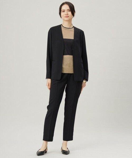 L size ONWARD(大きいサイズ) / エルサイズオンワード ノーカラージャケット | 【セットアップ対応・接触冷感・UVケア・洗える】ライトストレッチノーカラー ジャケット | 詳細16