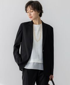 and per se ネイビー ジャケット　中わた　Lサイズ　　レディース L size ONWARD(大きいサイズ) / エルサイズオンワード