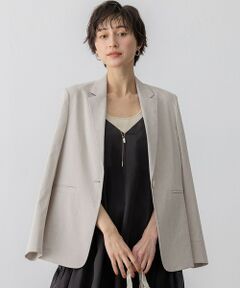 L size ONWARD(大きいサイズ) / エルサイズオンワード テーラードジャケット | 【洗える】リネンレーヨンストレッチ テーラード ジャケット