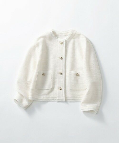 L size ONWARD(大きいサイズ) / エルサイズオンワード ノーカラージャケット | 【Oggi5月号掲載】サマーツイード ジャケット | 詳細5