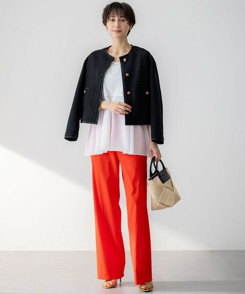 L size ONWARD(大きいサイズ) / エルサイズオンワード ノーカラージャケット | 【Oggi5月号掲載】サマーツイード ジャケット | 詳細14