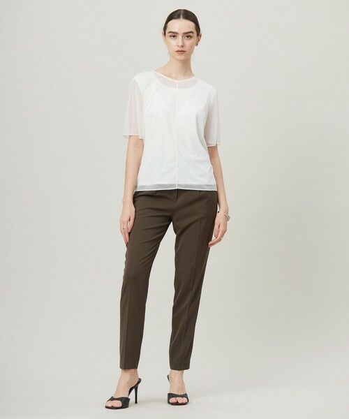 L size ONWARD(大きいサイズ) / エルサイズオンワード カットソー | 【洗える】ハイゲージチュールコンビ カットソー | 詳細1