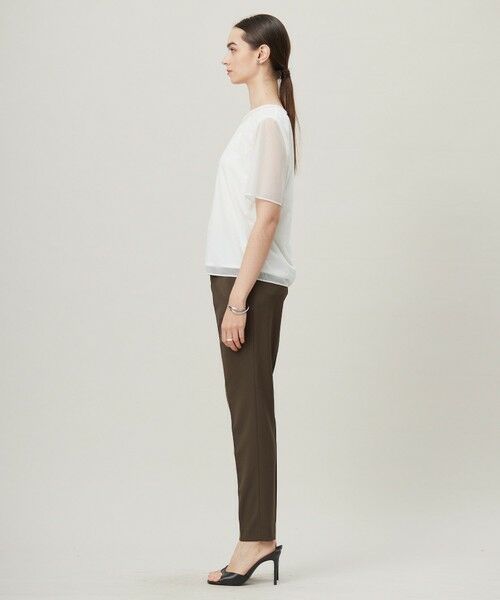 L size ONWARD(大きいサイズ) / エルサイズオンワード カットソー | 【洗える】ハイゲージチュールコンビ カットソー | 詳細2