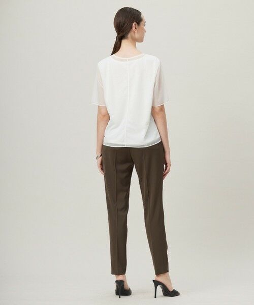 L size ONWARD(大きいサイズ) / エルサイズオンワード カットソー | 【洗える】ハイゲージチュールコンビ カットソー | 詳細3