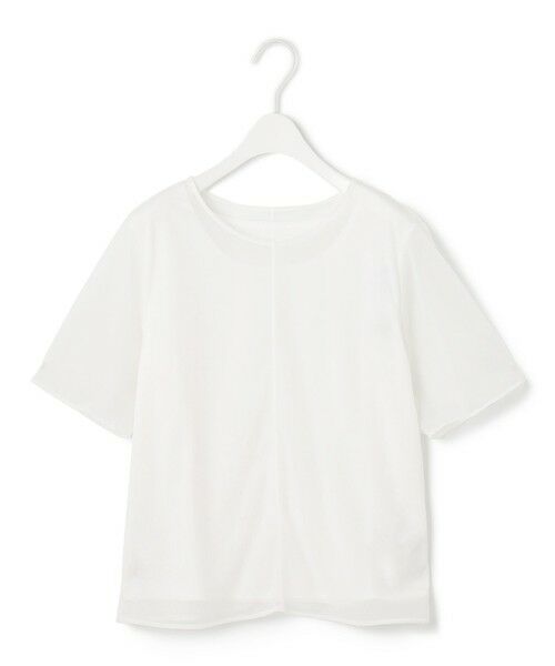 L size ONWARD(大きいサイズ) / エルサイズオンワード カットソー | 【洗える】ハイゲージチュールコンビ カットソー | 詳細5