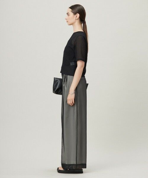 L size ONWARD(大きいサイズ) / エルサイズオンワード カットソー | 【洗える】 シャイニーサッカー クロップドトップス | 詳細3