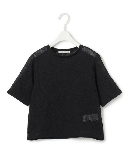 L size ONWARD(大きいサイズ) / エルサイズオンワード カットソー | 【洗える】 シャイニーサッカー クロップドトップス | 詳細5