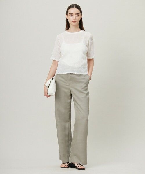 L size ONWARD(大きいサイズ) / エルサイズオンワード カットソー | 【洗える】 シャイニーサッカー クロップドトップス | 詳細11