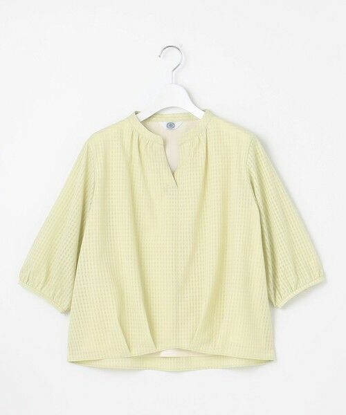 L size ONWARD(大きいサイズ) / エルサイズオンワード カットソー | 【洗える】コットンブレンドチェック バンドカラー カットソー | 詳細5