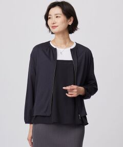 L size ONWARD(大きいサイズ) / エルサイズオンワード カットソー | 【接触冷感・洗える】シアー ブルゾン