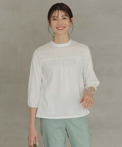 L size ONWARD(大きいサイズ) / エルサイズオンワード カットソー | 【洗える】プレーティングジャージー モックネックカットソー