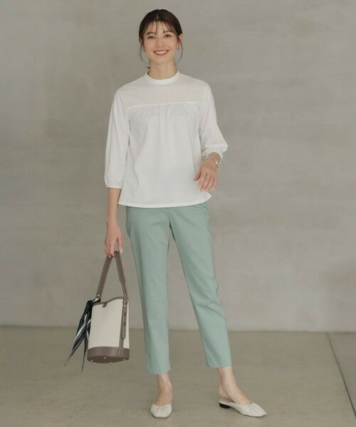 L size ONWARD(大きいサイズ) / エルサイズオンワード カットソー | 【洗える】プレーティングジャージー モックネックカットソー | 詳細1