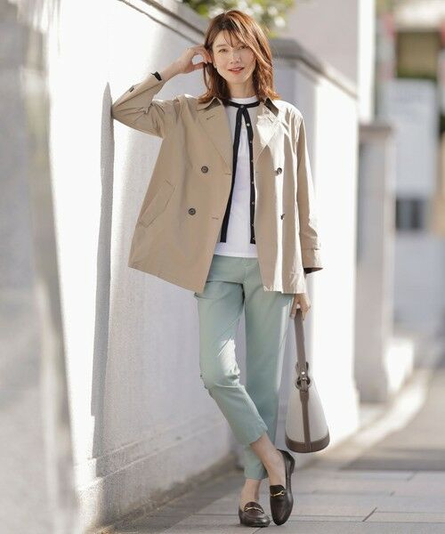 L size ONWARD(大きいサイズ) / エルサイズオンワード カットソー | 【洗える】プレーティングジャージー モックネックカットソー | 詳細2