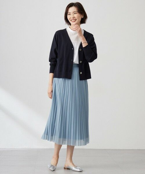 L size ONWARD(大きいサイズ) / エルサイズオンワード カットソー | 【洗える】プレーティングジャージー モックネックカットソー | 詳細5