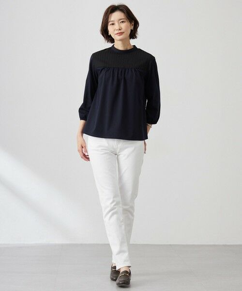 L size ONWARD(大きいサイズ) / エルサイズオンワード カットソー | 【洗える】プレーティングジャージー モックネックカットソー | 詳細19