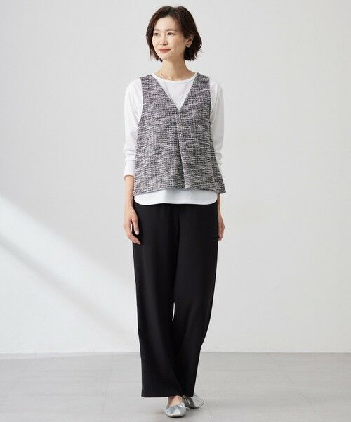 L size ONWARD(大きいサイズ) / エルサイズオンワード ベスト | ラメツイード ビスチェ | 詳細3