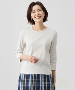 L size ONWARD(大きいサイズ) / エルサイズオンワード カットソー | リブ クルーネック カットソー