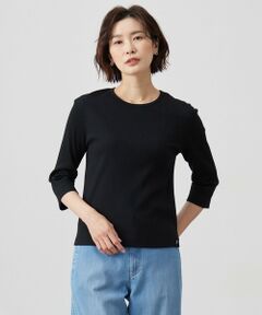 L size ONWARD(大きいサイズ) / エルサイズオンワード カットソー | リブ クルーネック カットソー