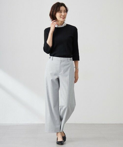 L size ONWARD(大きいサイズ) / エルサイズオンワード カットソー | リブ クルーネック カットソー | 詳細13