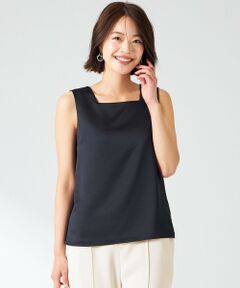 L size ONWARD(大きいサイズ) / エルサイズオンワード タンクトップ | 【洗える】サテン2WAY タンクトップ