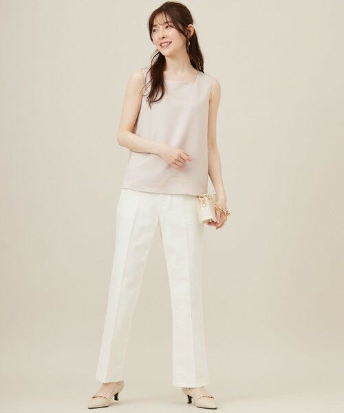 L size ONWARD(大きいサイズ) / エルサイズオンワード タンクトップ | 【洗える】サテン2WAY タンクトップ | 詳細11